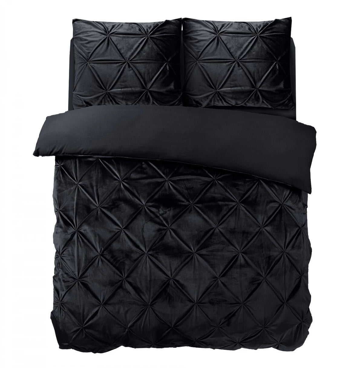 Sleeptime Lazy Velvet Pintuck Zwart