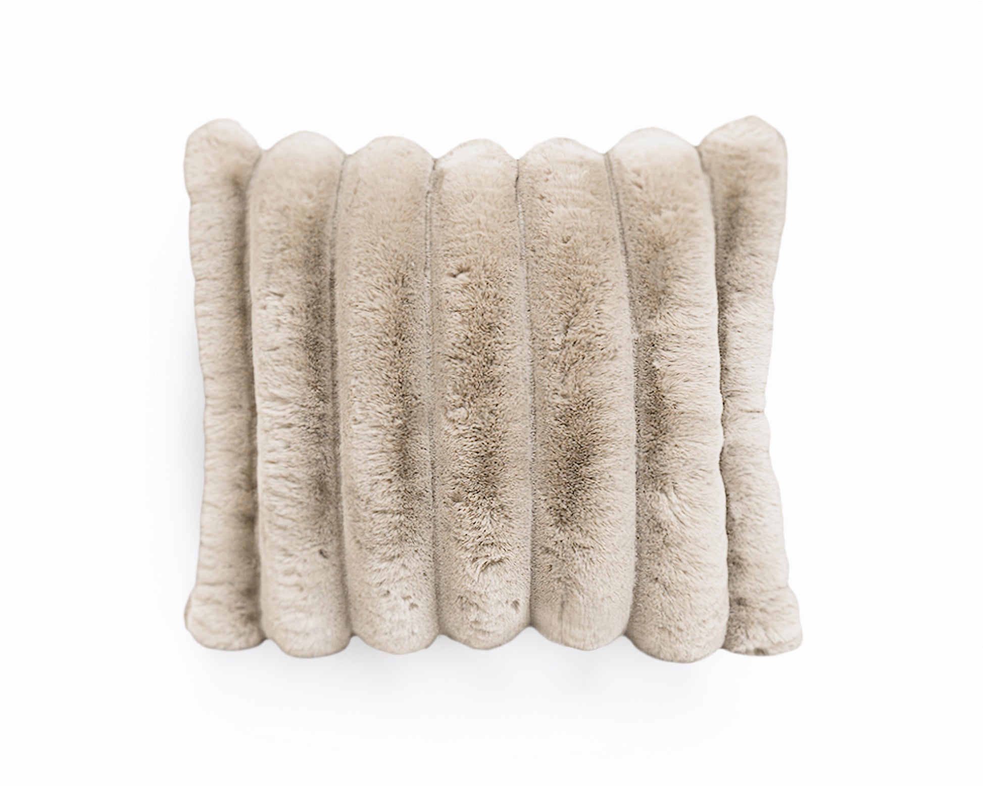 Rib Rabbit Fur Sierkussen Zand 50 x 50