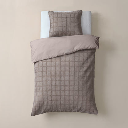Faux Fur Check Taupe