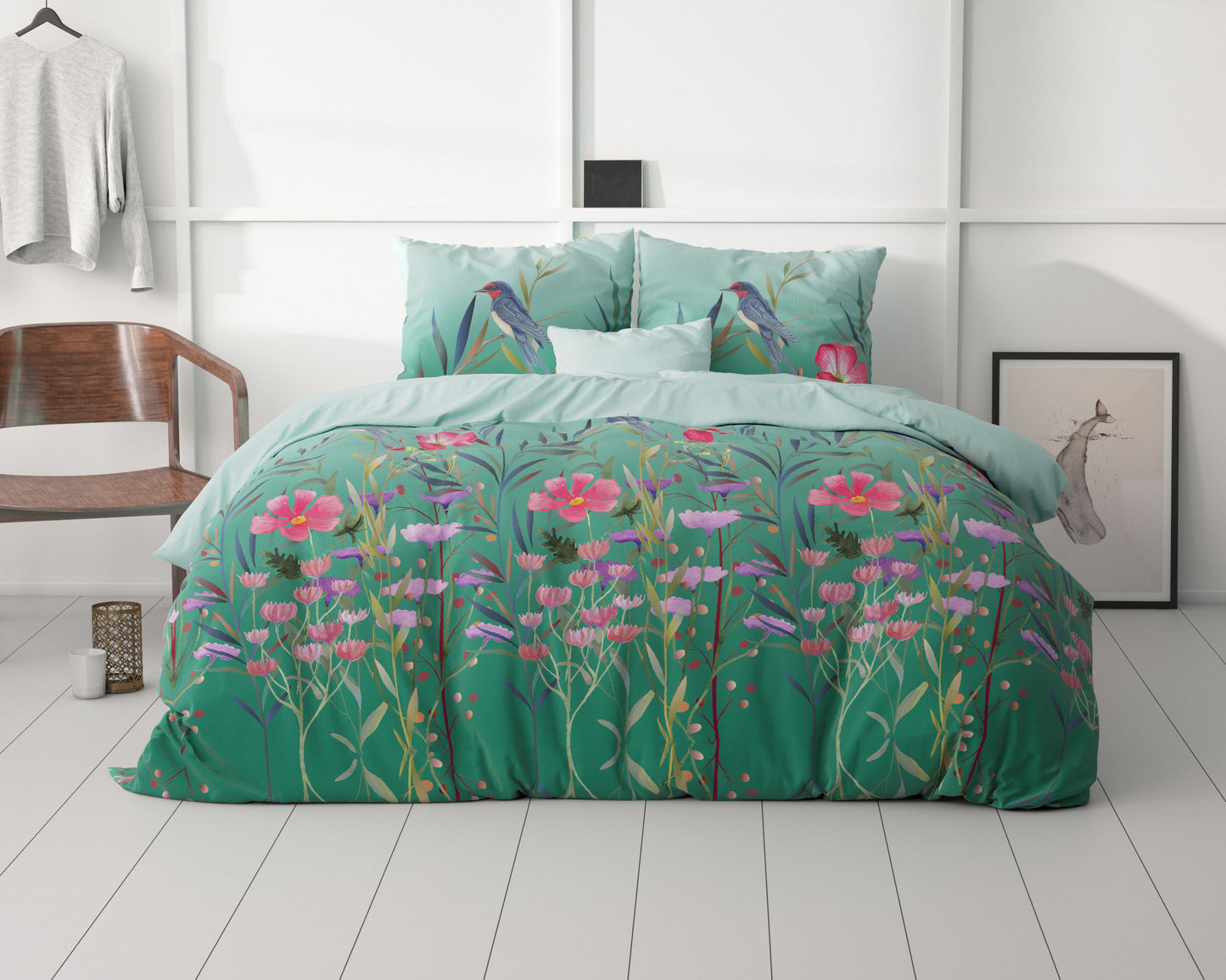 Flower & Birds Turquoise