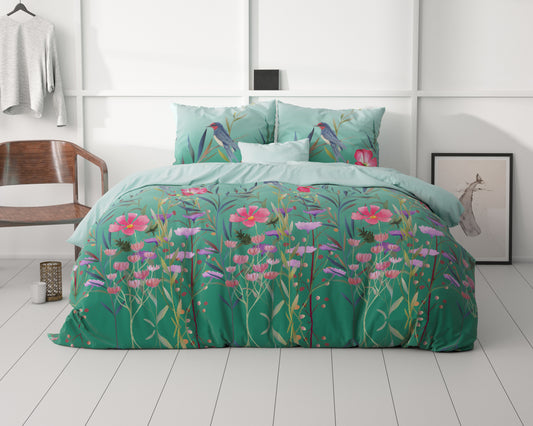 Flower & Birds Turquoise