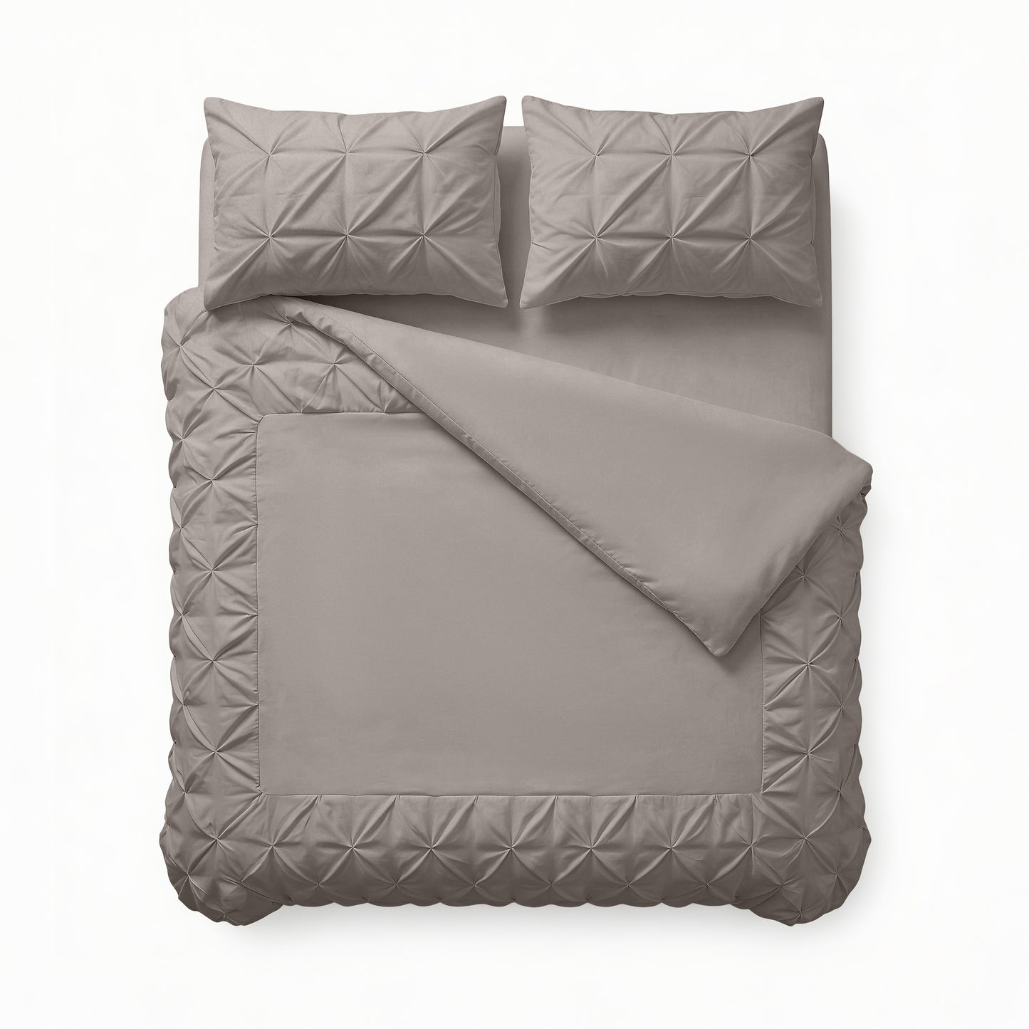 Border Pintuck Taupe/Grijs