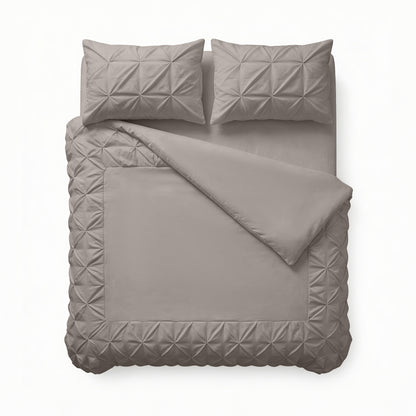 Border Pintuck Taupe/Grijs