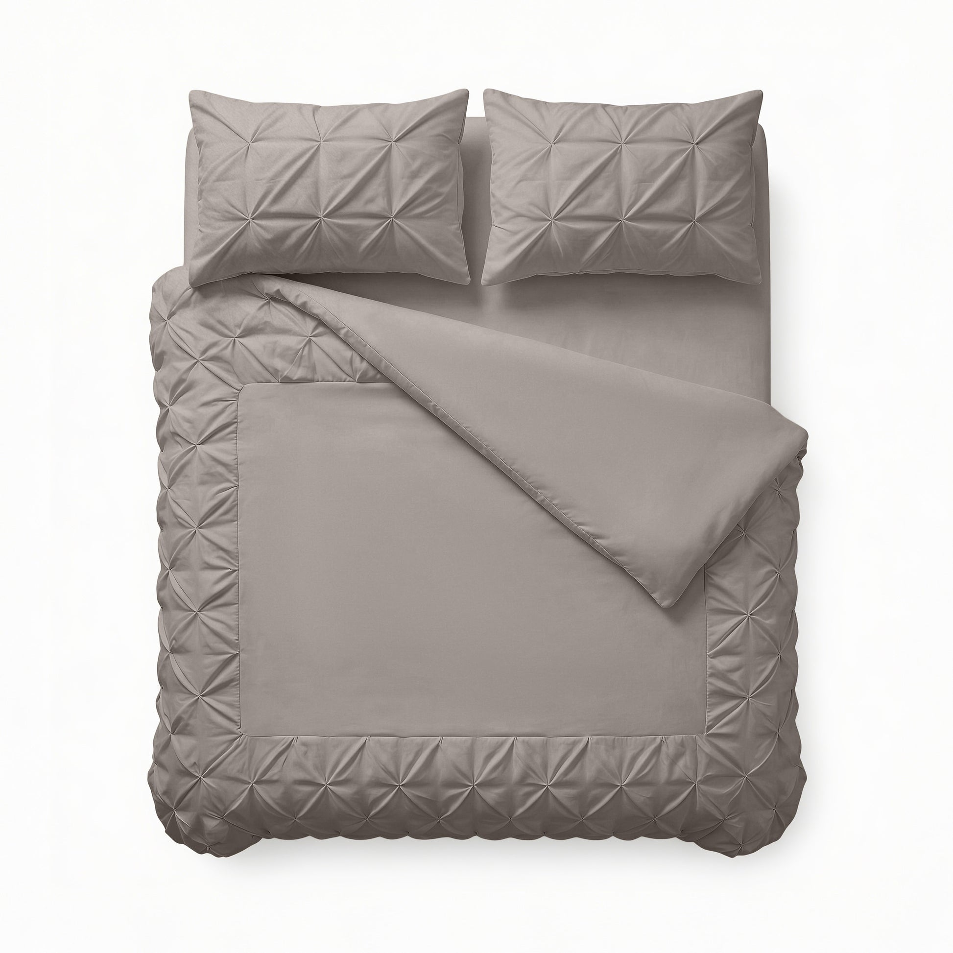 Border Pintuck Taupe/Grijs