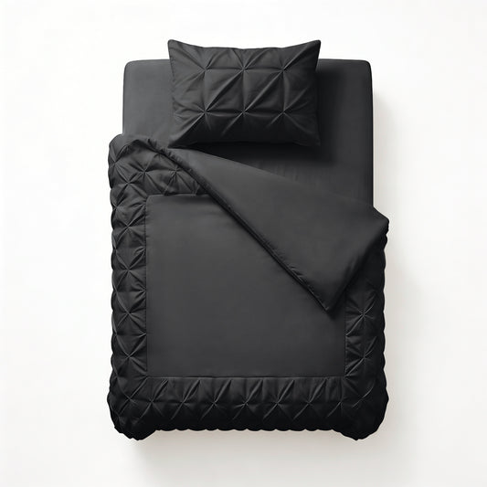 Border Pintuck Zwart
