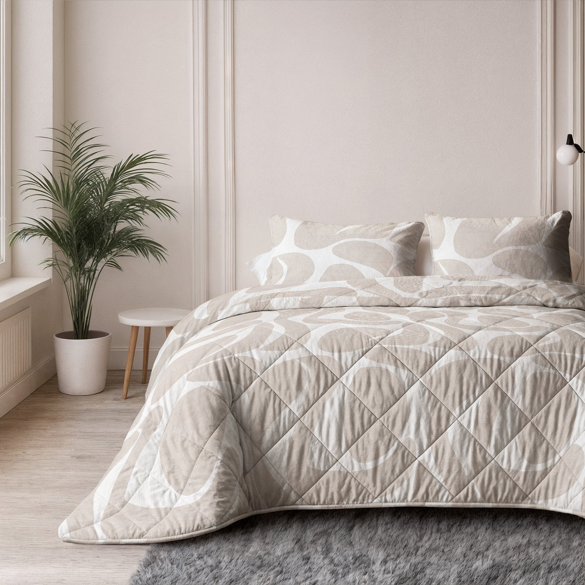 Sleeptime Kello Lazy Dekbed Taupe/Zand Met Kussenslopen – afbeelding 5