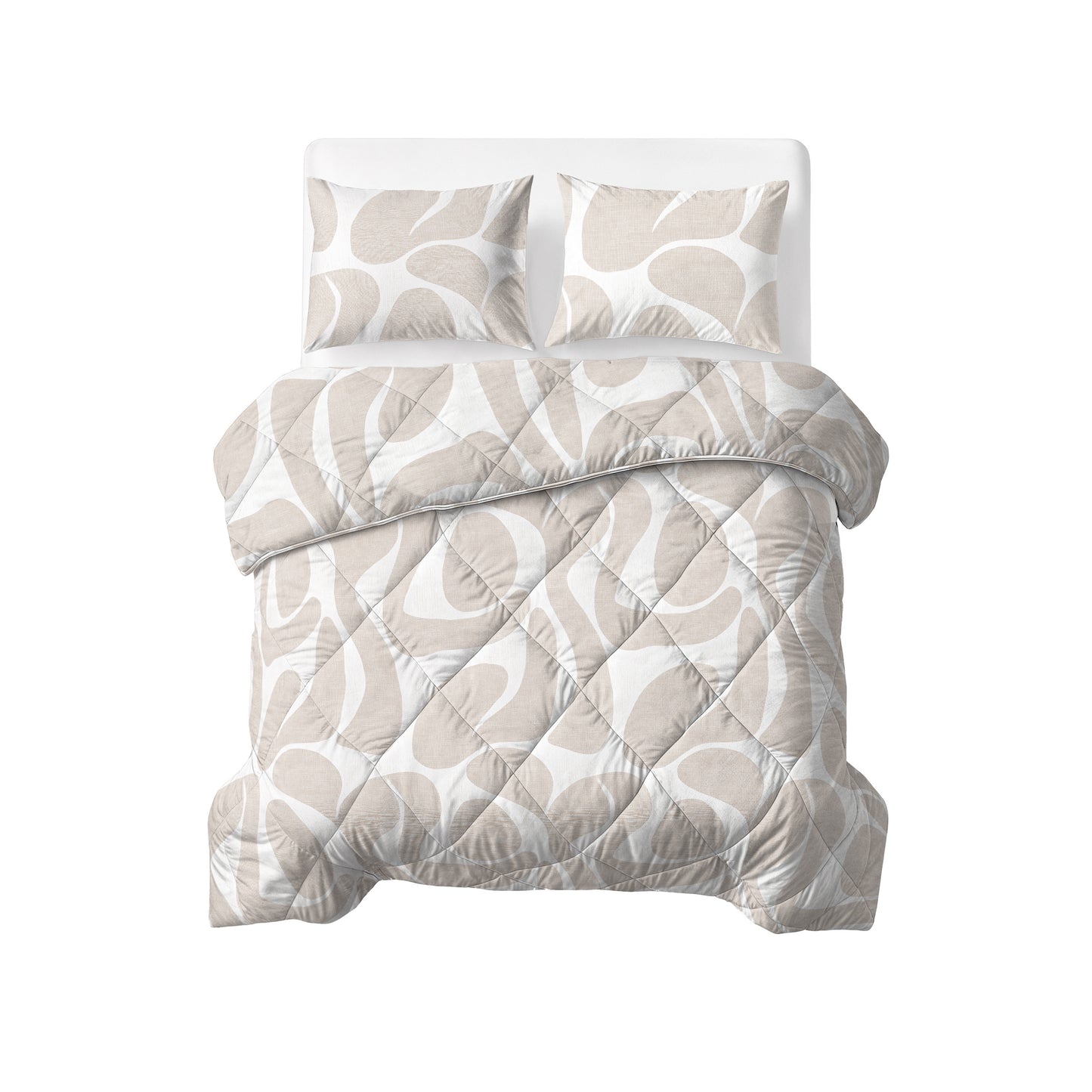 Kello Lazy Dekbed Taupe/Zand Met Kussenslopen