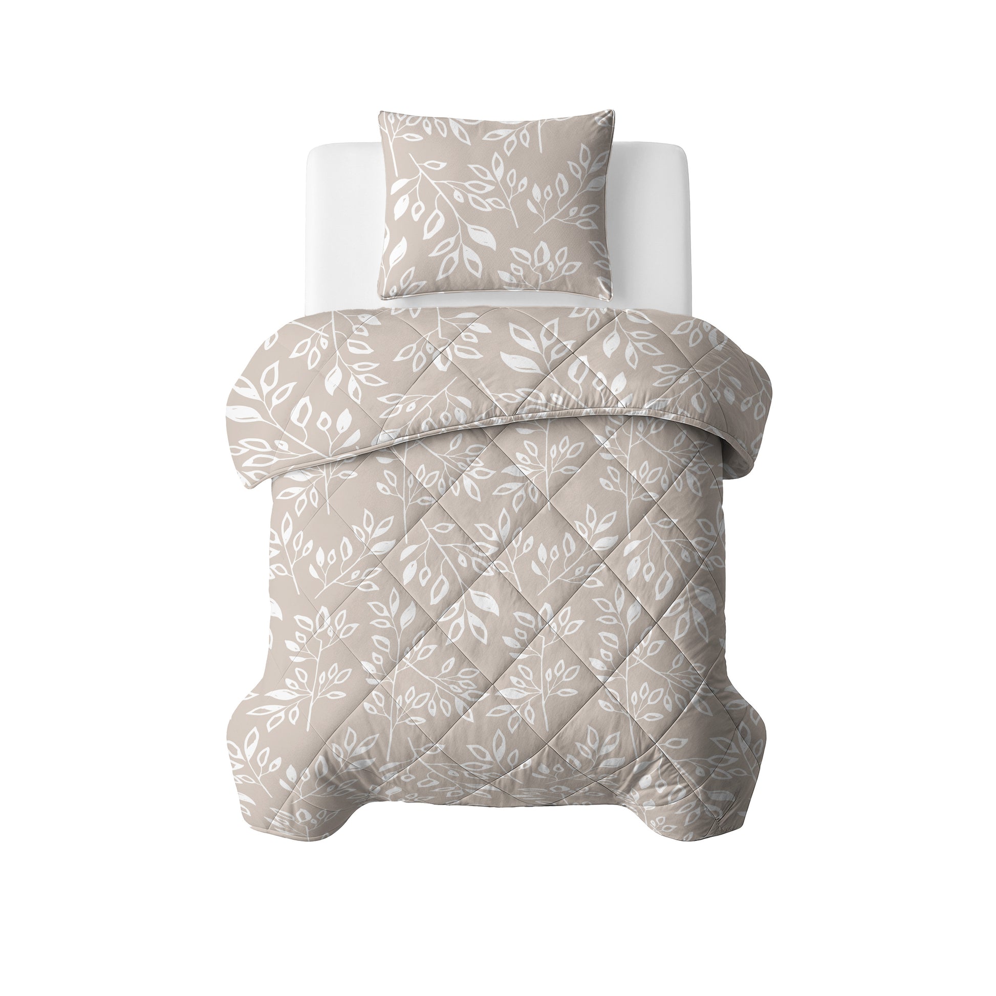 Neva Lazy Dekbed Taupe/Zand Met Kussenslopen