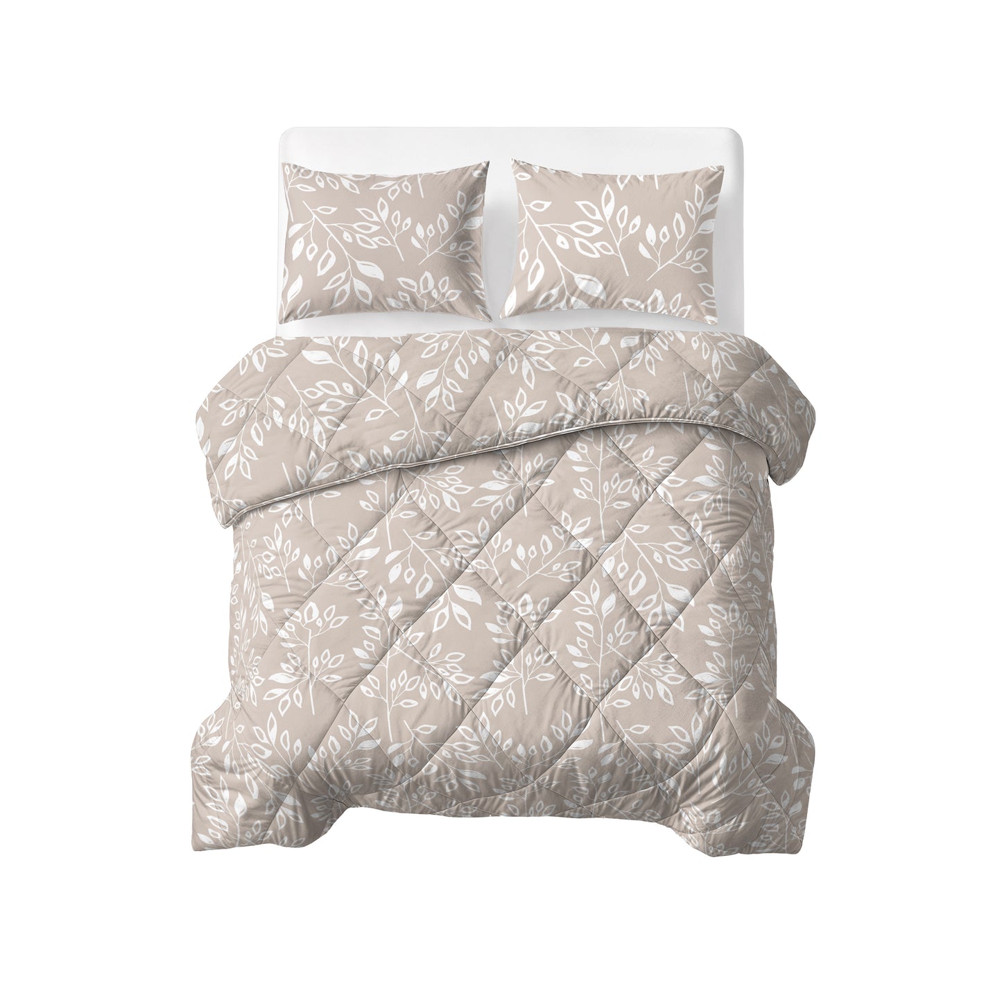 Neva Lazy Dekbed Taupe/Zand Met Kussenslopen