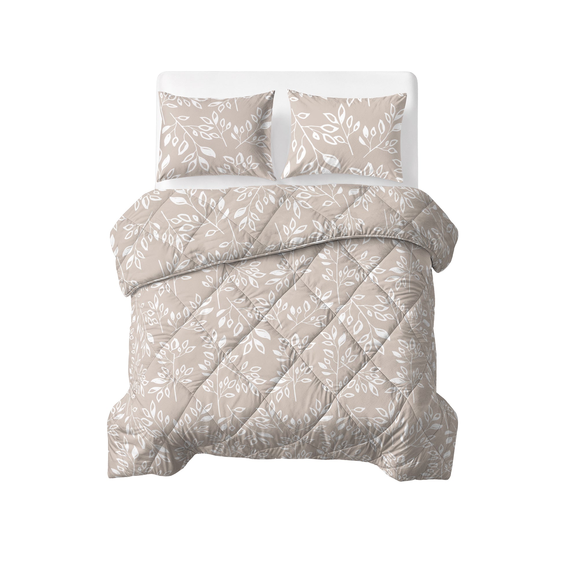Neva Lazy Dekbed Taupe/Zand Met Kussenslopen