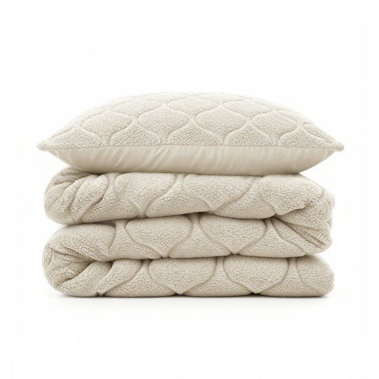Lazy Dekbed Teddy Beige Met Kussenslopen