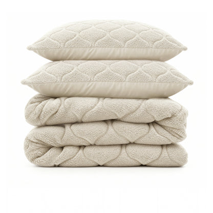 Lazy Dekbed Teddy Beige Met Kussenslopen
