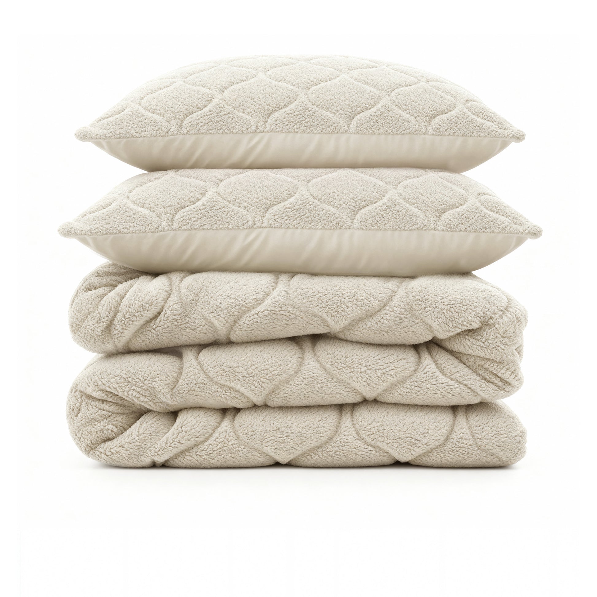 Lazy Dekbed Teddy Beige Met Kussenslopen