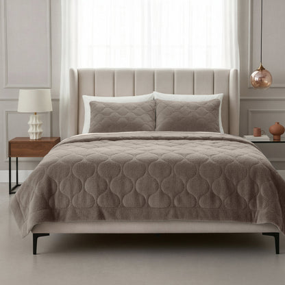 Sleeptime Lazy Dekbed Teddy Taupe/Grijs Met Kussenslopen – afbeelding 6