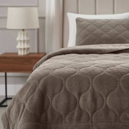 Sleeptime Lazy Dekbed Teddy Taupe/Grijs Met Kussenslopen – afbeelding 8