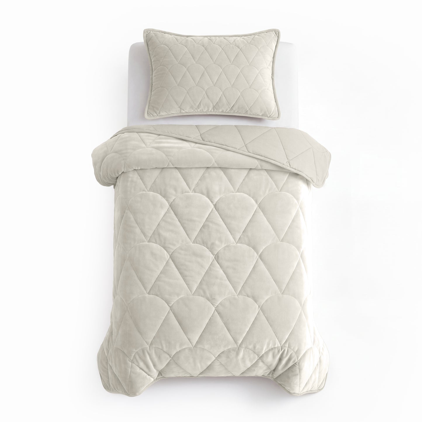 Lazy Dekbed Velvet Beige Met Kussenslopen
