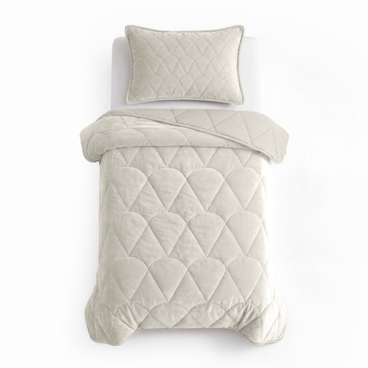 Lazy Dekbed Velvet Beige Met Kussenslopen