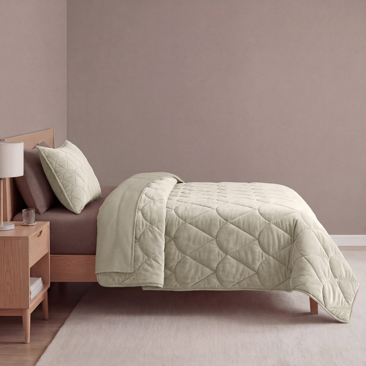 Sleeptime Lazy Dekbed Velvet Taupe/Grijs Met Kussenslopen – afbeelding 9