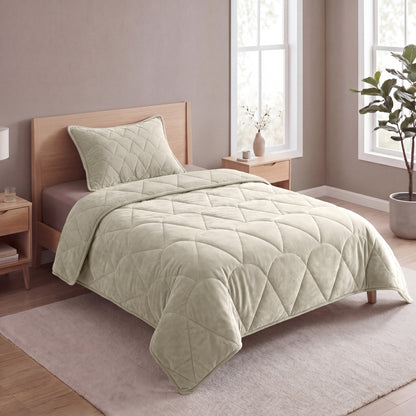 Sleeptime Lazy Dekbed Velvet Taupe/Grijs Met Kussenslopen – afbeelding 4