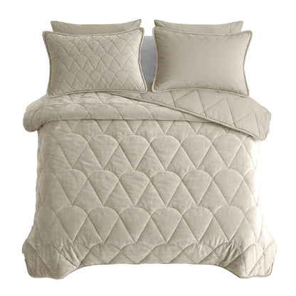 Lazy Dekbed Velvet Taupe/Grijs Met Kussenslopen