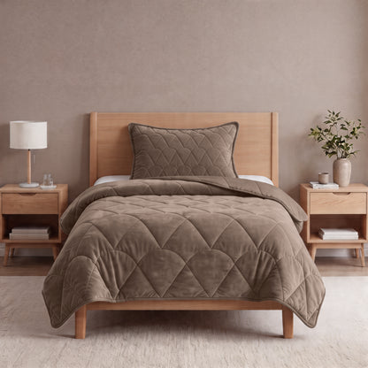 Sleeptime Lazy Dekbed Velvet Taupe/Bruin Met Kussenslopen – afbeelding 9