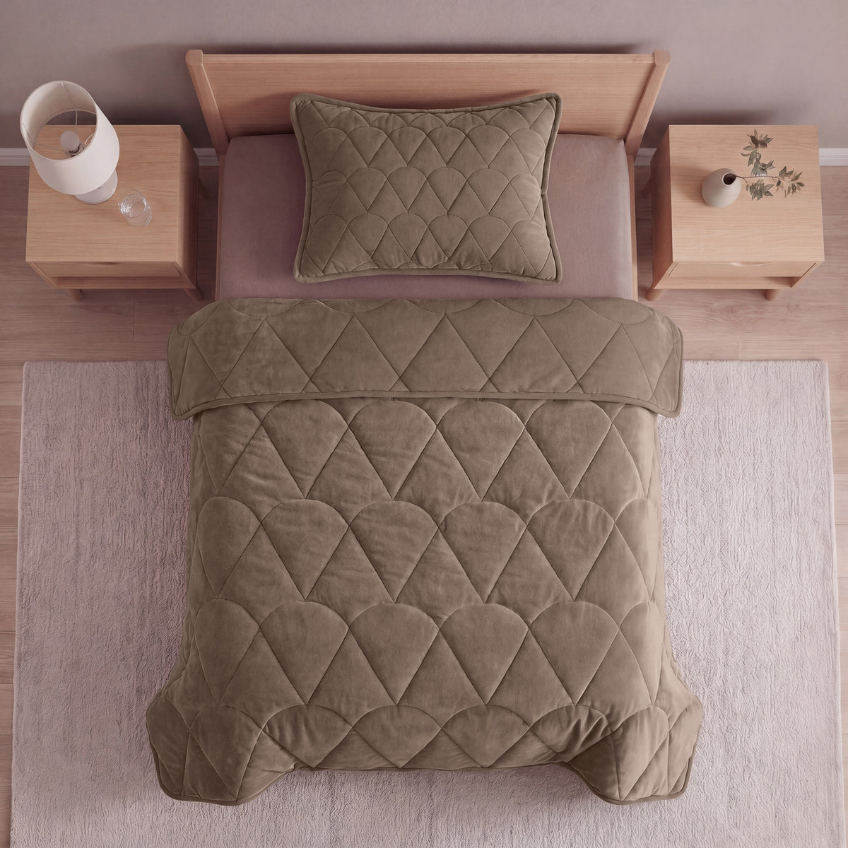 Sleeptime Lazy Dekbed Velvet Taupe/Bruin Met Kussenslopen – afbeelding 14