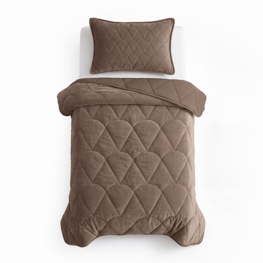 Lazy Dekbed Velvet Taupe/Bruin Met Kussenslopen