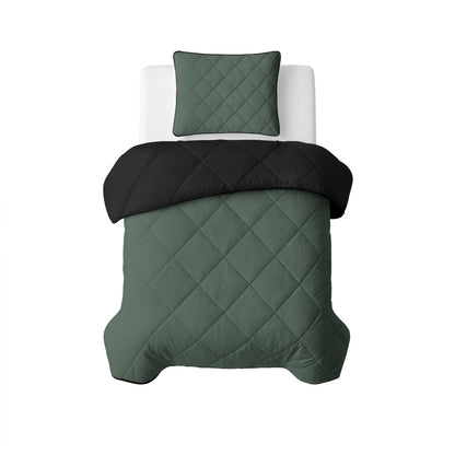 Sleeptime Lazy Dekbed Uni Groen/Zwart Met Kussenslopen – afbeelding 8