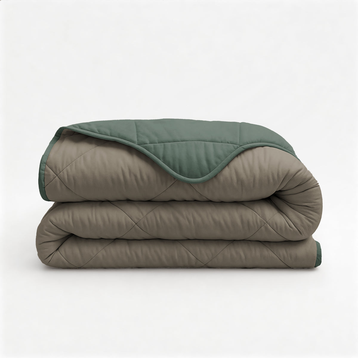 Sleeptime Lazy Dekbed Uni Groen/Taupe Grijs Met Kussenslopen – afbeelding 6