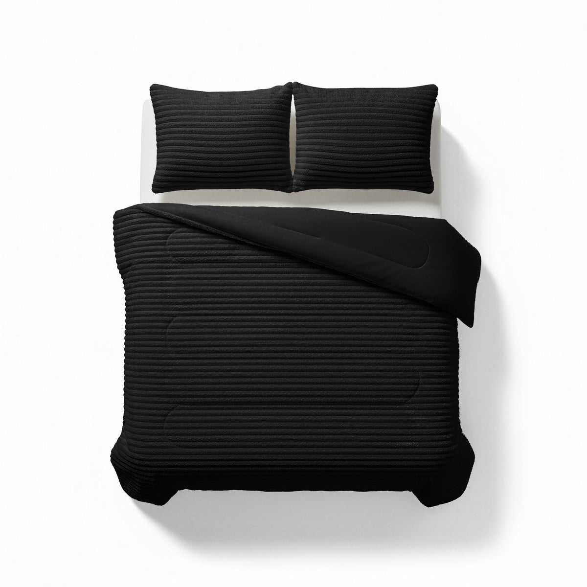 Sleeptime Lazy Dekbed Rib Premium Zwart Met Kussenslopen – afbeelding 9