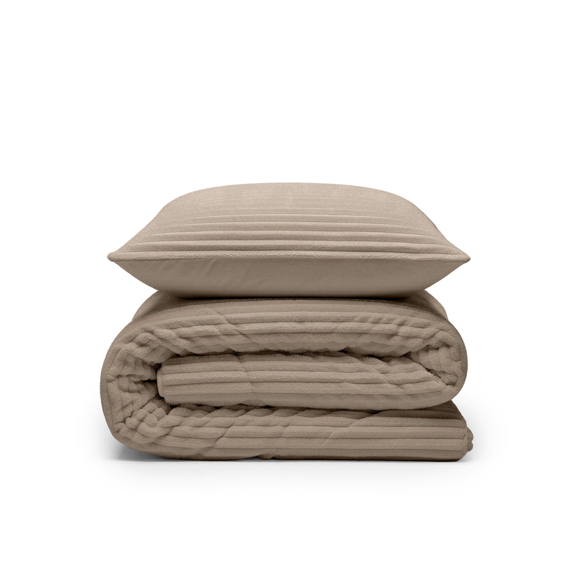 Lazy Dekbed Rib Premium Taupe Met Kussenslopen