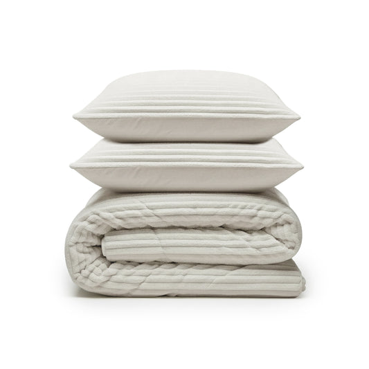 Lazy Dekbed Rib Premium Beige Met Kussenslopen