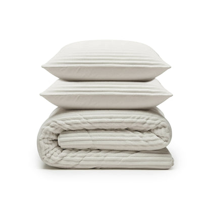 Lazy Dekbed Rib Premium Beige Met Kussenslopen