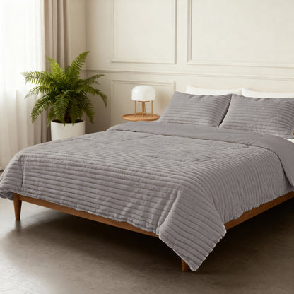 Sleeptime Lazy Dekbed Rib premium Taupe/Grijs – afbeelding 4