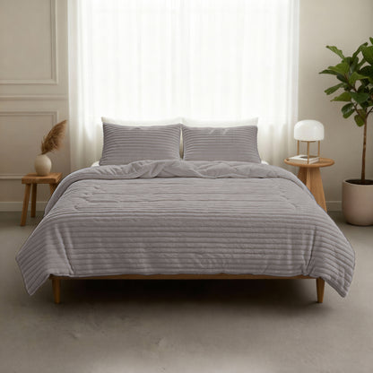 Sleeptime Lazy Dekbed Rib premium Taupe/Grijs – afbeelding 5