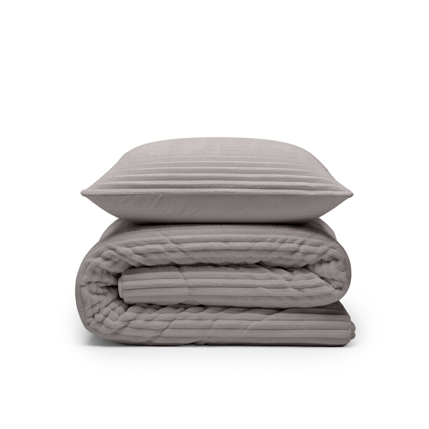 Lazy Dekbed Rib premium Taupe/Grijs