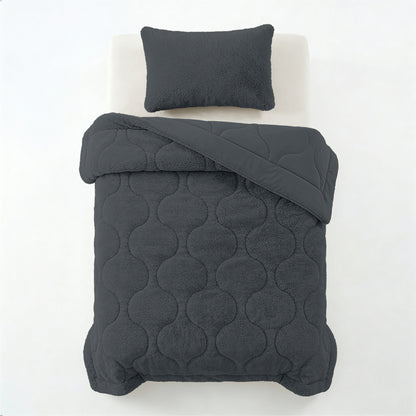 Lazy Dekbed Faux Fur Antraciet Met Kussenslopen