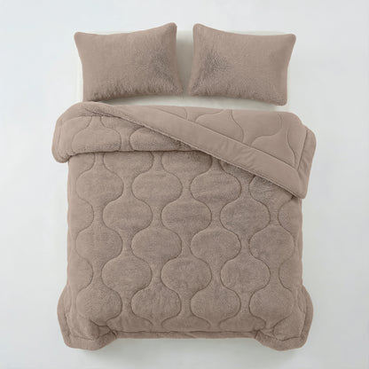 Lazy Dekbed Faux Fur Taupe Met Kussenslopen