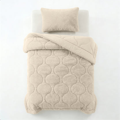 Lazy Dekbed Faux Fur Beige Met Kussenslopen