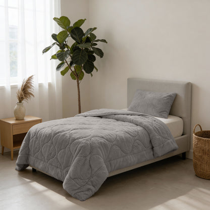 Sleeptime Lazy Dekbed Faux Fur Taupe/Grijs Met Kussenslopen – afbeelding 7