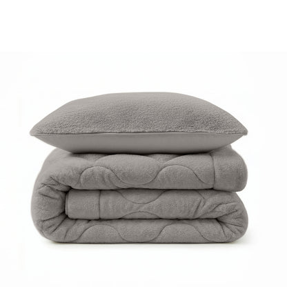 Sleeptime Lazy Dekbed Faux Fur Taupe/Grijs Met Kussenslopen – afbeelding 4