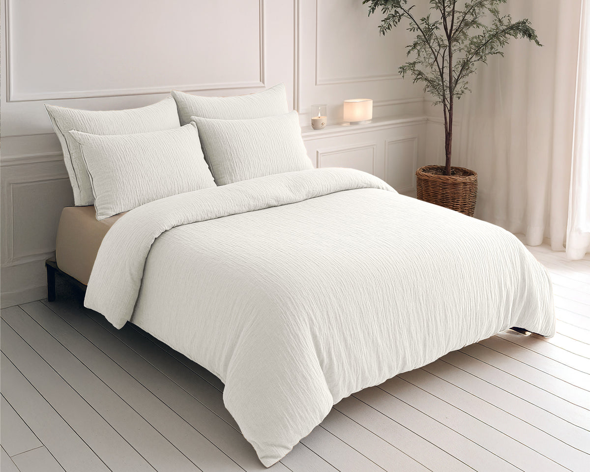 Sleeptime Lazy Dekbed Mousseline Beige Met Kussenslopen – afbeelding 10