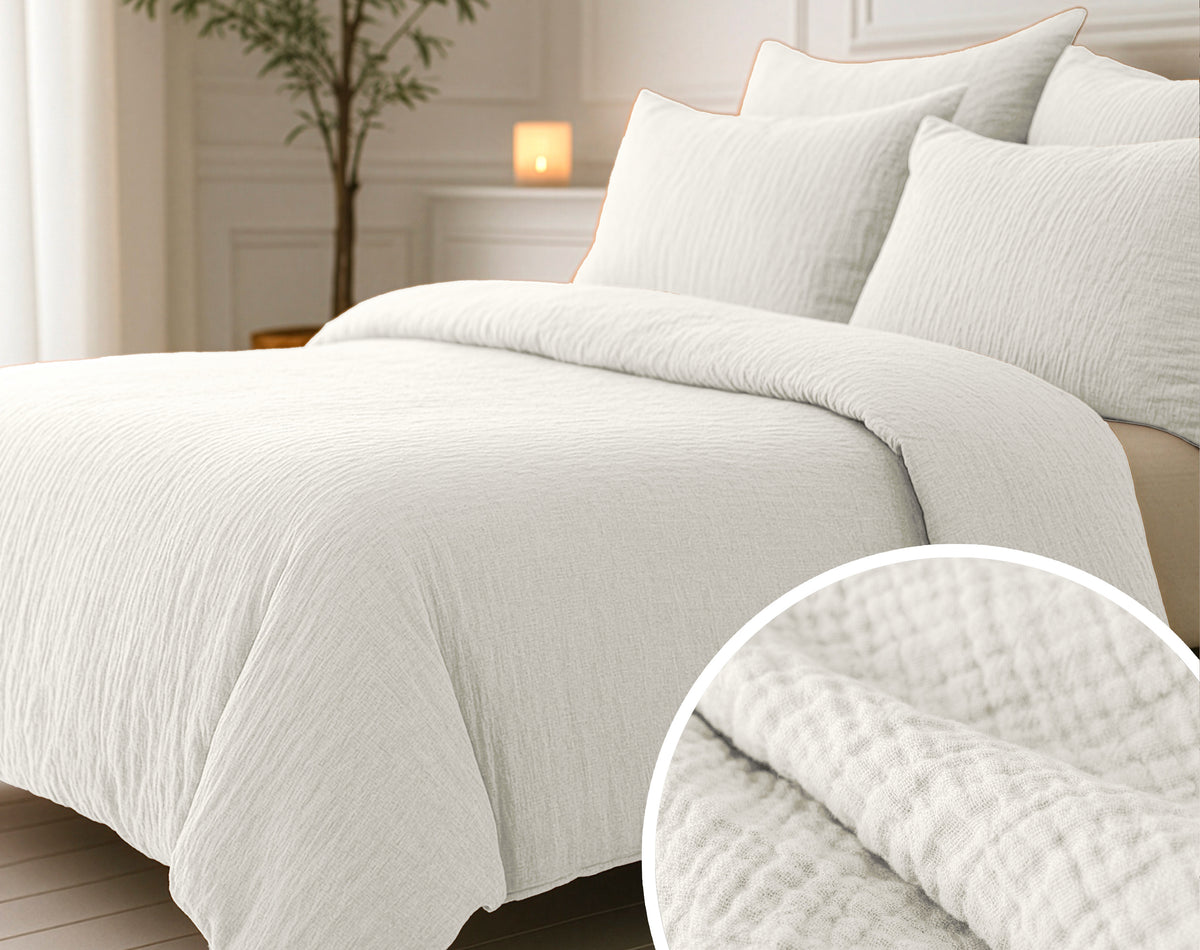 Sleeptime Lazy Dekbed Mousseline Beige Met Kussenslopen – afbeelding 9