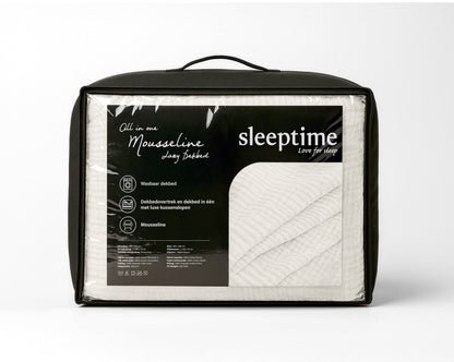 Sleeptime Lazy Dekbed Mousseline Beige Met Kussenslopen – afbeelding 4