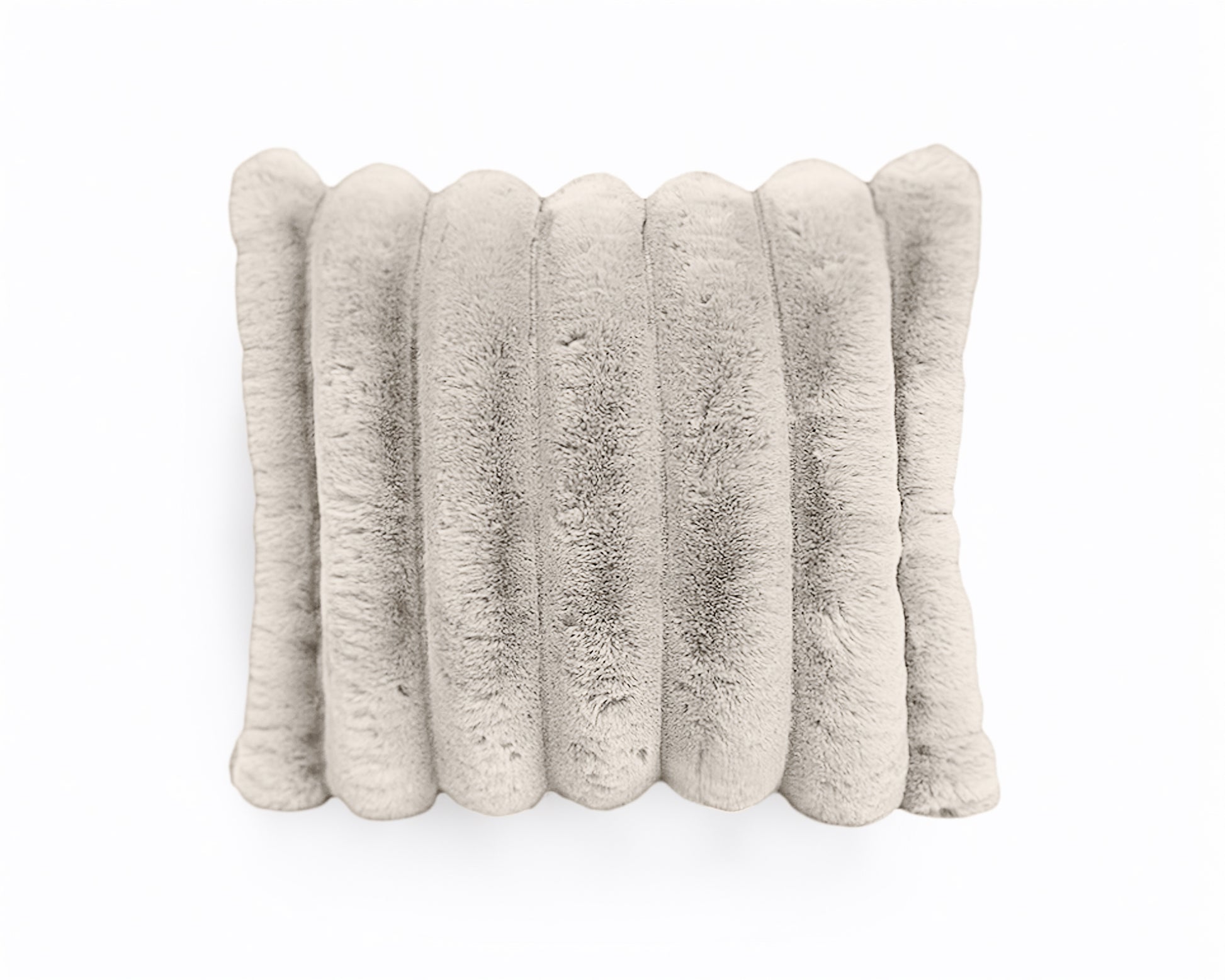 Rib Rabbit Fur Sierkussen Ecru 50 x 50