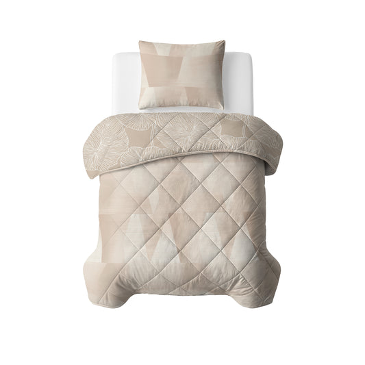 Lazy Dekbed Warm Triangles Zand/Beige Met Kussenslopen