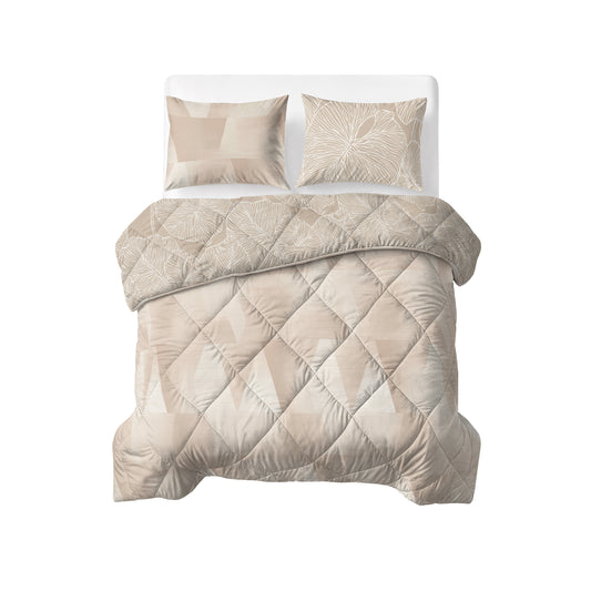 Sleeptime Lazy Dekbed Warm Triangles Zand/Beige Met Kussenslopen – afbeelding 2