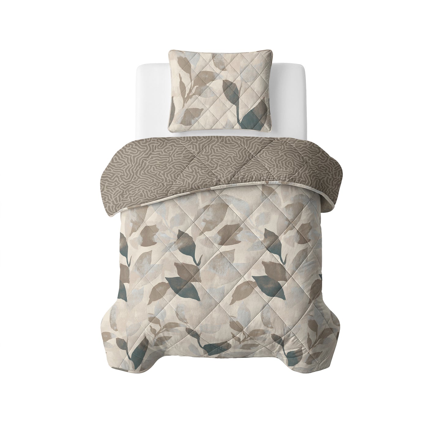 Lazy Dekbed Solitude Taupe Met Kussenslopen