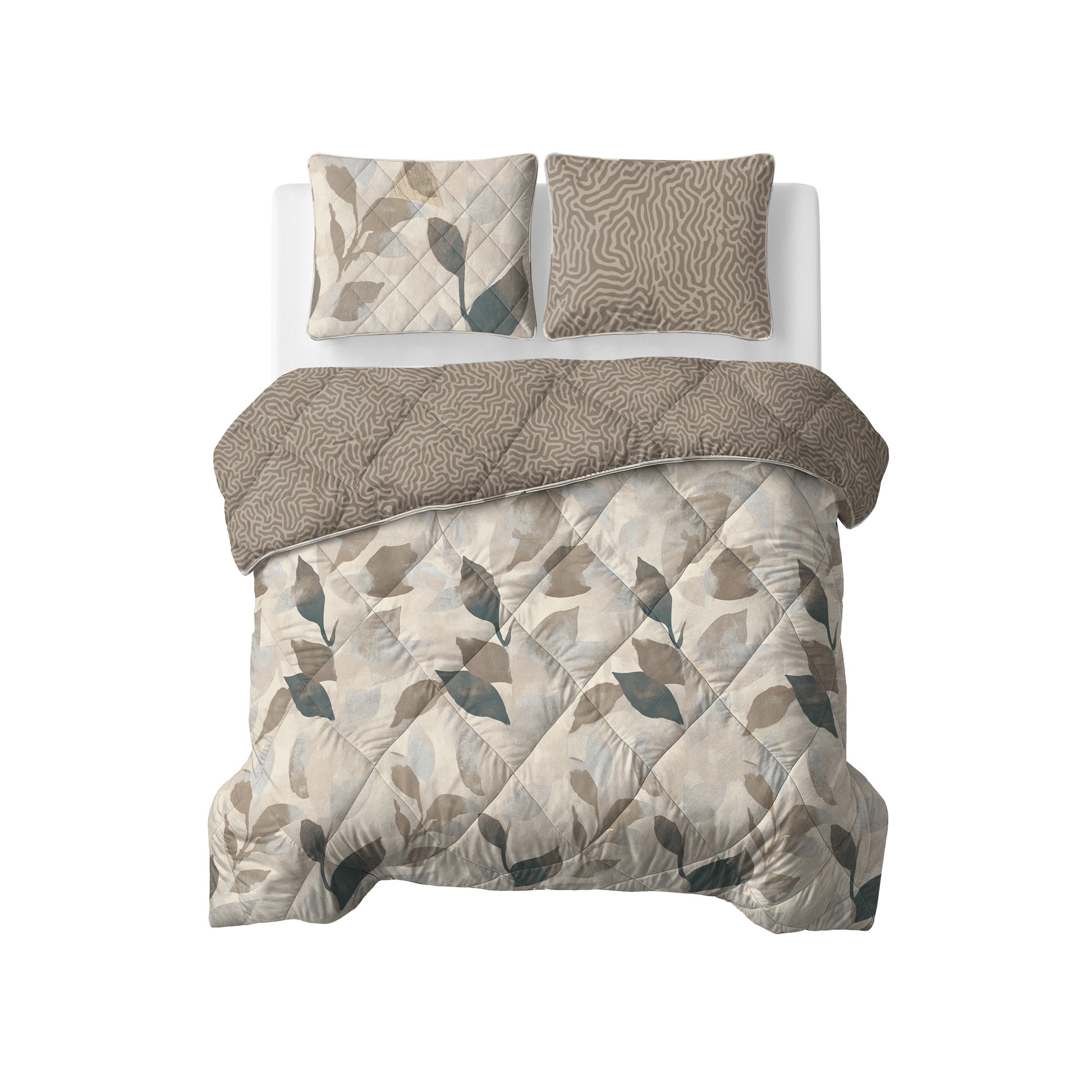 Lazy Dekbed Solitude Taupe Met Kussenslopen