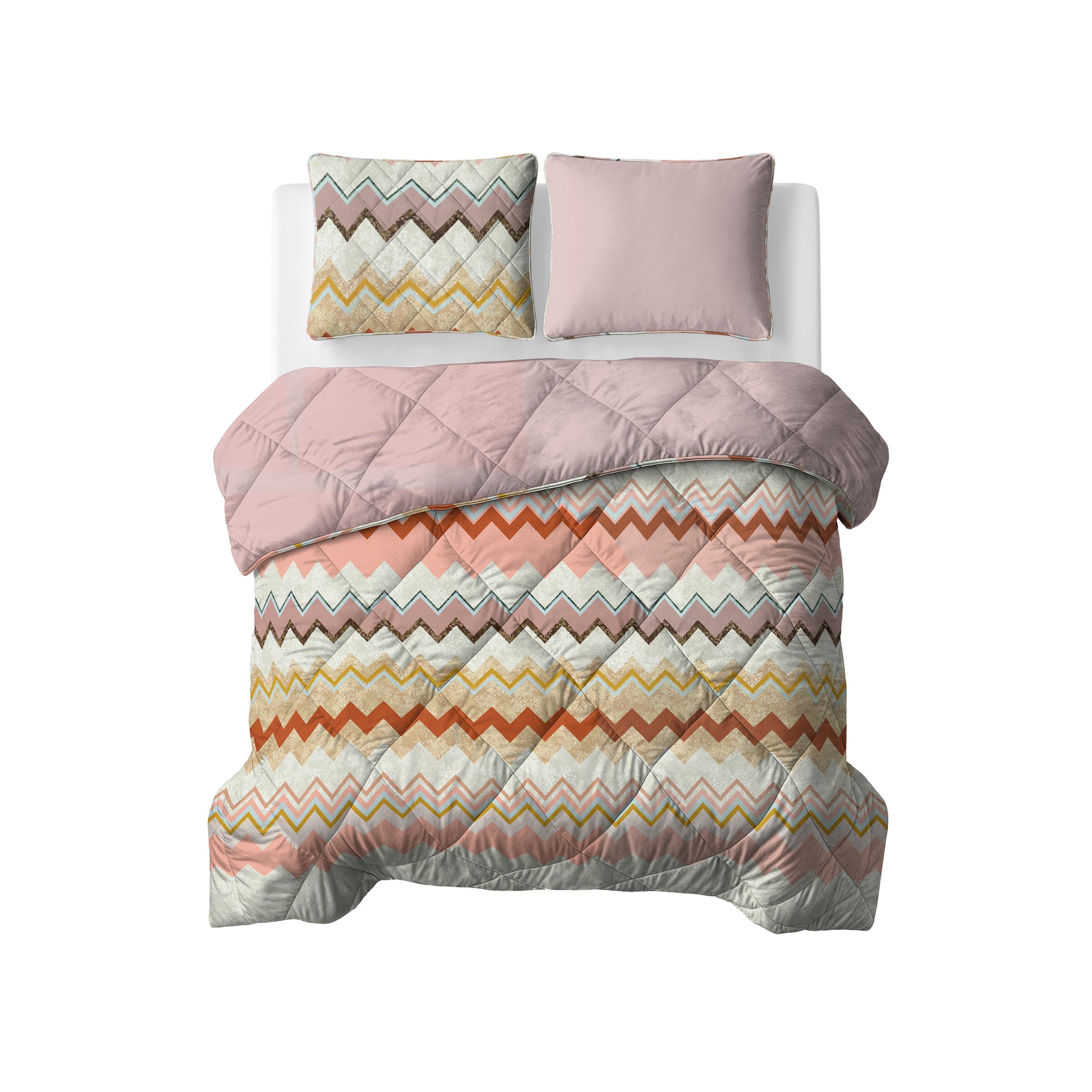 Lazy Dekbed Lizzy Beige/Roze Met Kussenslopen